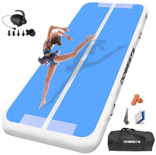 DOBESTS Airtrack Tumbling Matte, Gymnastikmatte mit Luftpumpe, Trainingsmatte mit Tragetasche, Turnmatte Zuhause, Outdoor, Yoga, Fitness, Sport 20cm Hoch 6m