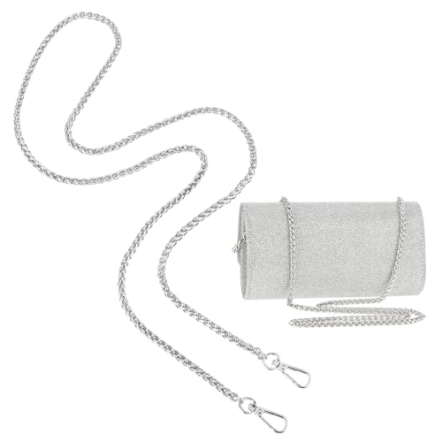 Molain Handtasche Kette, 120cm Tasche Kette Metall Schulterriemen DIY Trageriemen Ersatz Taschenkette Schulterriemen für DIY Tasche Handtaschenketten Umhängetasche Handtasche Ersatzkette(Silber)