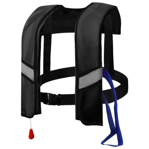 Lebensmantelfischerei, aufblasbare Lebensjacken für Erwachsene Automatische Inflation 150n Nylon einstellbare Schnallenschwimmweste mit reflektierenden Streifen & Pfeifen zusätzliche Röhrchen tragbar