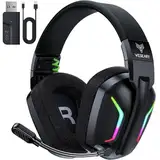 WESEARY WG1 Bluetooth Kopfhörer, 2,4G Wireless Gaming Headset mit Mikrofon für PS5, PS4, PC, Switch, Mac, Faltbarer Surround Sound Noise Cancelling mit RGB Licht, Über 50 Stunden Akkulaufzeit