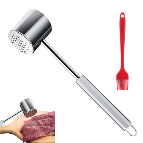 VFANDV Fleischklopfer aus 304 Edelstahl, Doppelseitig Antihaft Steakhammer Fleischklopfer 27cm Lang Fleischklopfer Spülmaschinenfest, Fleischhammer für Steak/Huhn/Schwein