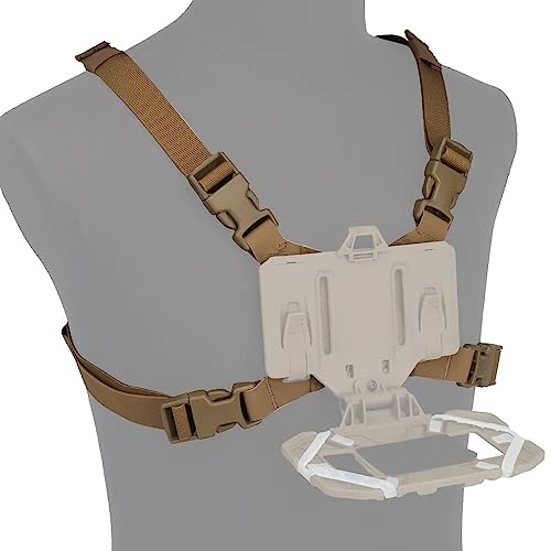 ACEXIER Taktische Weste Brust Rig Militär Handy Navigation Halterung Befestigungsgurt Airsoft Jagd MOLLE Dienstweste (Khaki)