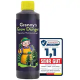 GRANNY’S Organischer-Grow-Dünger I Flüssigdünger für alle Wachstumsphasen der Cannabispflanze I Veganer Universaldünger I Omas Bio-Dünger, Einfach und effektiv Düngen, Für Indoor & Outdooranbau, 500ml