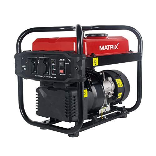 Matrix Notstromaggregat Benzin 2000 Watt Inverter Stromerzeuger Benzin Generator Stromaggregat tragbar Stromgenerator IG 2000i | 4 Takt | 2x230V | leicht 21,5kg Gewicht