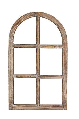 Vintage Living Nostalgie Holz Deko Fenster braun gewischt halbrund 42 x 2 x 70 cm