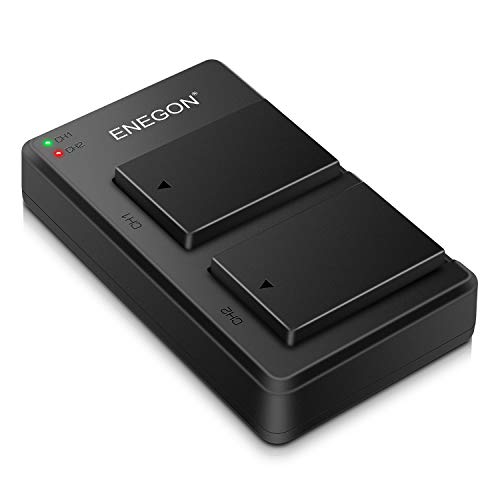 ENEGON Batteria Fotocamera LP-E17 da 2 Pezzi 1040mAh Con Doppio Caricatore Micro USB per Canon Rebel SL2, T6i, T6s, T7i, EOS M3, M5, M6, EOS 200D, 250D, 77D, 750D, 760D, 800D, 8000D, Kiss X8i