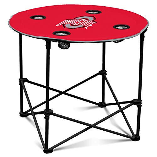 LOGOBRANDS Logo Brands Runder Tisch, Einheitsgröße, offizielles Lizenzprodukt NCAA, Herren,Unisex-Erwachsene, Damen, Scarlet, Grau