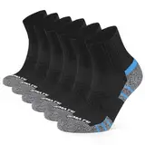 CLOSEMATE Sneaker Socken Herren Kurze Sportsocken Baumwollsocken Arbeitssocken Work Socken Halbsocken Laufsocken Men Quarter Running Socks 39-42 6Schwarz M