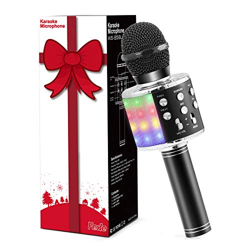 Fede Karaoke Mikrofon,Lustige Geschenke Spielzeug für Teenager Mädchen Jungen, Tragbares KTV Lautsprecher Recorder für Smartphone