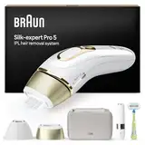 Braun IPL Silk·expert Pro 5, Haarentfernung für zuhause, mit Aufbewahrungstasche, Venus Rasierer, Designed in Germany, 2 Aufsätze, Mini-Gesichts-Rasierer, PL5156