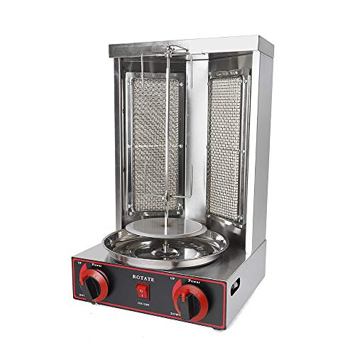 Gyro Grill Maschine,Dönergrill,Spinning Doner Kebab, Gas Vertikaler Broiler,3in1 Döner-/Hähnchen und Schaschlik-Vertikal-Multigrill,Kraftstoff LPG