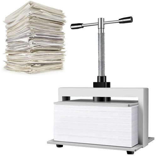 ZJFJMBD Stahlabflachungsmaschine A3/A4 Book Press |Manuelles Papierpresse für Buchbindungsnotizen Bürorechnung |3306 lbs/1500 kg Druck