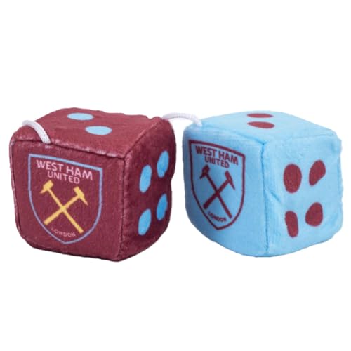 West Ham United FC Würfel-Auto-Dekoration, Weinrot / Himmelblau, Einheitsgröße