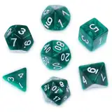 Polyedrische Würfel Set, Abeillo 7 Stück DND Dice, DND Würfel Set für Dungeon und Dragons, Spielwürfel RPG Rollenspiele Tischspiele D&D D20 D12 D10 D8 D6 D4 (Dunkelgrün)