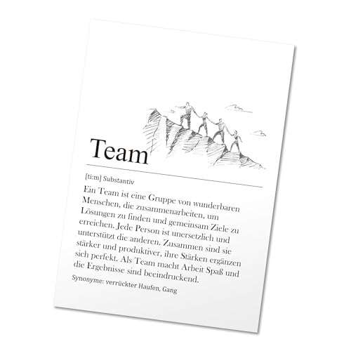 BIROYAL 12er Set Team Karte A6, Kleine Geschenke für Kollegen Weihnachten, Team Geschenk, Mitarbeiter Geschenk, Dankeschön, Abschiedskarten Büro & Arbeit ohne Umschläge (Bergklettern)