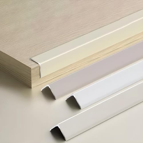 Coayuou Wand-Eckschutzleiste 100cm* 3 Stück Wandleisten Deckenabschlussleiste Modernes Design Winkelprofil Alu Geeignet Für Den Wohn- Und Geschäftsbereich(Milchkaffee,25 * 25mm)