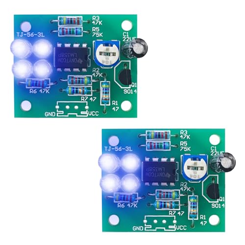 LED Lötset, LM358 Atem Licht Bausatz 2Stück, Blinkende Lichter Spaß Lötübung, DIY Elektronische Fabrikation Montage Lose Teile