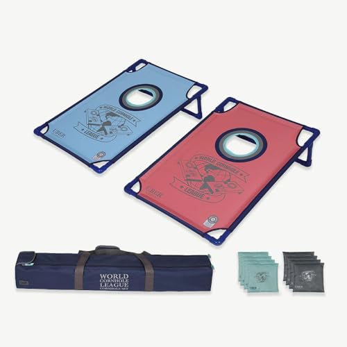 Original Offizielles 90x60cm Cornhole | Amerikanisches Cornhole | Luxus Tragetasche | Offizielle Abmessungen | Premium Qualität | Outdoor & Indoor (World Cornhole League)