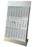 VZL Tischkalender 2025/2026 Edelstahl inkl. Magnet und Block - 3 monats kalender 2025 2026 - Tischkalender 2025 - Tischkalender 2026 - Kalender 2025 und Jahreskalender 2025 - tischkalender 2025 2026