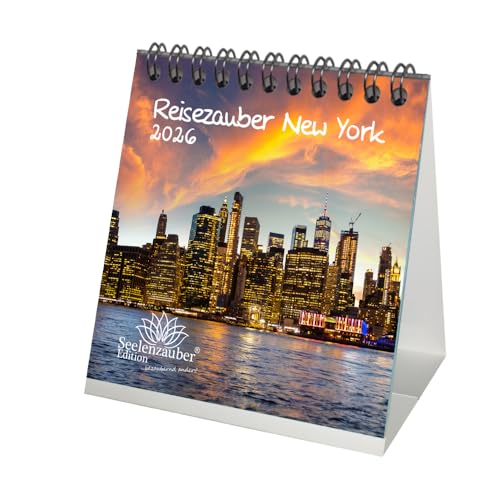 Reisezauber New York Tischkalender 10cm x 10cm für 2026 Amerika USA Stadt Reise Land Urlaub - Seelenzauber