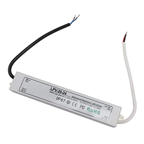 LED-Netzteiladapter, 24-V-DC-Niederspannungstransformator mit Kabel für Alle 24-V-DC-LED-Leuchten (LPV-20W-24V 0,84A)