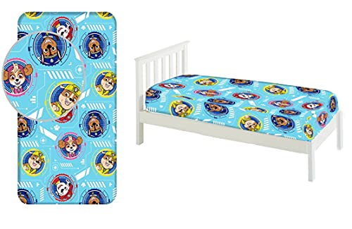 Paw Patrol Spannbettlaken, 90 x 200 cm, für Einzelbett, 100% Baumwolle