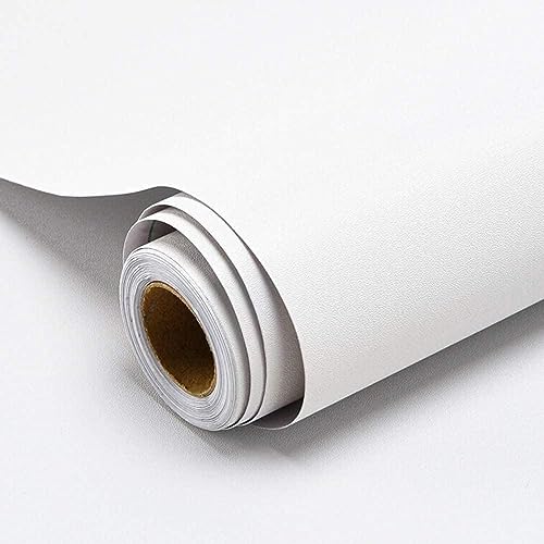 Decoroom Klebefolie Selbstklebende Matt Weiß 40X1000cm Wasserdicht Möbelfolie Küchenschrank Tischplatten Wand Schutzfolie DIY Dekorfolie