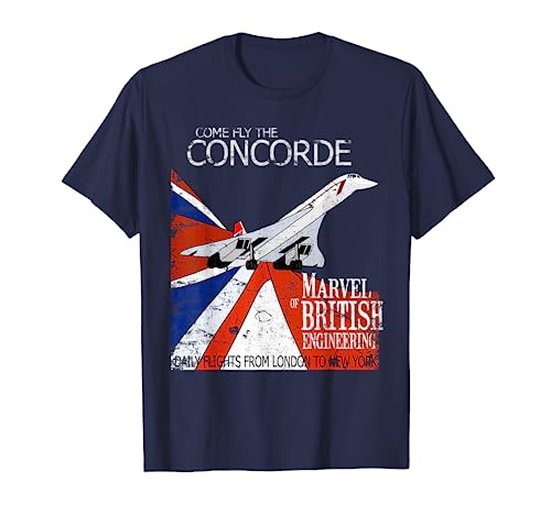 Concorde Retro Vintage british Aircraft Travel Pilot T-Shirt