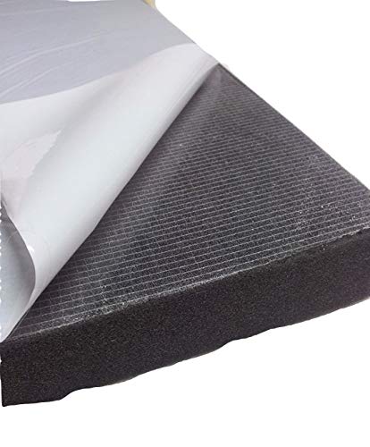 Glatt Schaumstoff Selbstklebend Dämmung Schallschutz mail (100cm x 50cm x h) Weiß o. Schwarz (100x50x2, Anth/ Schwarz)