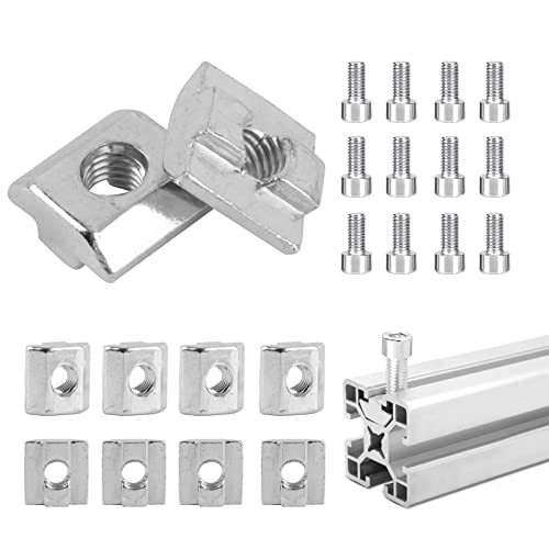 15 Stück Schiebemuttern M8 Nutensteine Aluprofil T Nut Schiene M8 4040 Nutenstein Edelstah Nutmuttern mit M8 Schrauben Gleitmutter für Aluschiene C Aluminiumprofil-Extrusionsschlitz Standard-40-Serie