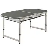 CampFeuer Aluminium Campingtisch für 6 Personen | 150 x 80 cm | faltbar, klappbar und höhenverstellbar | Alu Falttisch, Rolltisch für Camping, Garten und Terrasse