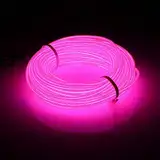 Kmruazre 5m/16ft El Wire Pink Neonlicht mit Batterie Box Weihnachtsfeier Glow Lights Bar Halloween Kostümdekoration (Rosa)