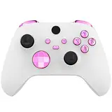 eXtremeRate Tasten Set für Xbox Series X&S Controller, Glänzende DIY-Ersatz D-Pad/ABXY/View/Share/Menü/LB RB LT RT Trigger Bumper Knöpfe Buttons für Xbox Core Controller-Chrome Pink