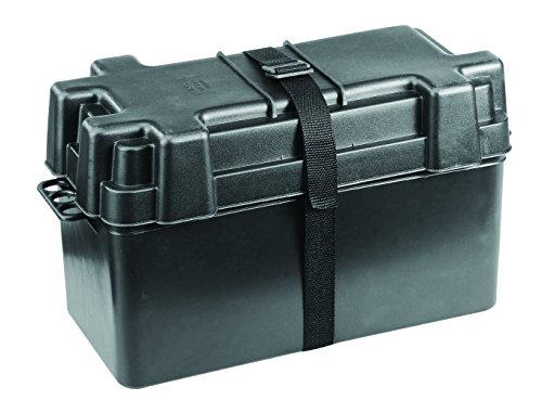 NuovaRade Batteriebox bis zu 120 Ah Innenmaße, schwarz, 38,6 x 17,5 x 22,6 cm Deckbeschläge