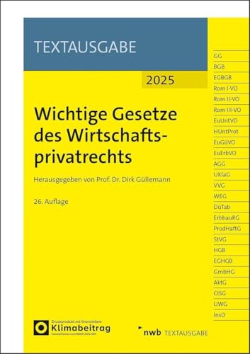 Wichtige Gesetze des Wirtschaftsprivatrechts (NWB Textausgabe)