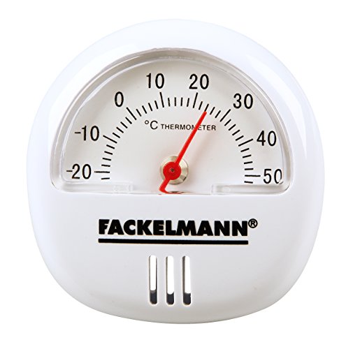 Fackelmann Thermometer TECNO, Thermometer für den Innenbereich, analoge Temperaturanzeige (Farbe: Weiß), Menge: 1 Stück