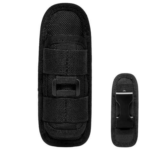 360 Grad drehbare Taschenlampe Tasche Led Fackel Holster Fall Taschenlampe mit Holster für Gürtel Robuste Taschenlampe Holsterfür Jäger und Outdoor Enthusiasten Schwar Hochwertiges Plastik