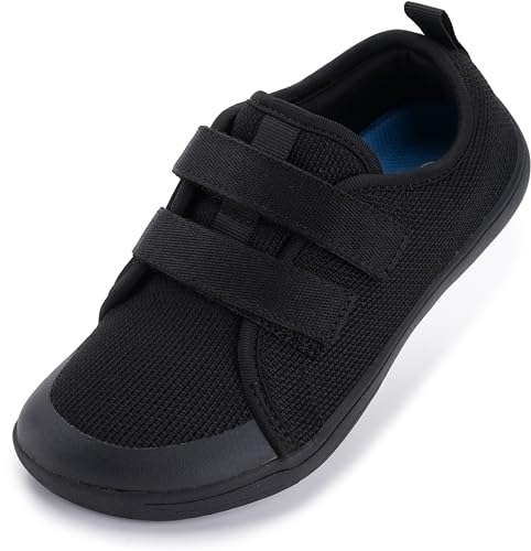 WHITIN Barfußschuhe Kinder Barfussschuhe Jungen Mädchen Breite Weit Barfuß Barfuss Schuhe Barefoot Shoes Sneaker Walkingschuhe Traillaufschuhe Schwarz 34 EU