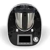 One-Wheel | selbstklebende Folie passend für Thermomix TM5 | Schlag- & Stoßschutz | Klebefolie Design Color Splatter Farbe black | Aufkleber Motiv: Farbtropfen