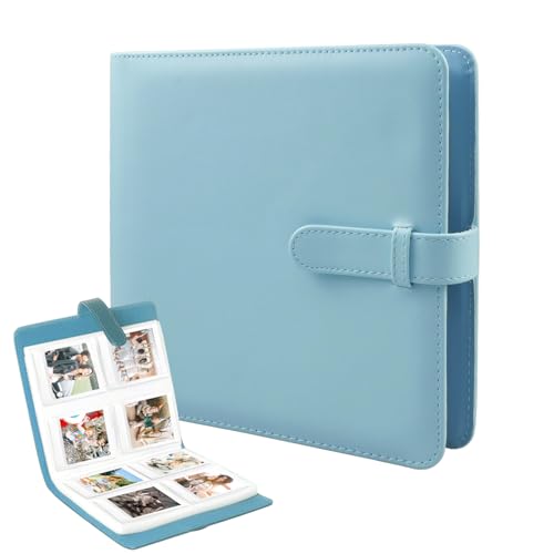 quiodok 288 Taschen Fotoalbum für Fujifilm Instax SQ1/SQ6/SQ10/SQ20 Kamera 3 - Zoll - Film Blau Fotoalbum Instax Album mini für SQ-Fotos, Kinokarten, Promi-Fotokarten