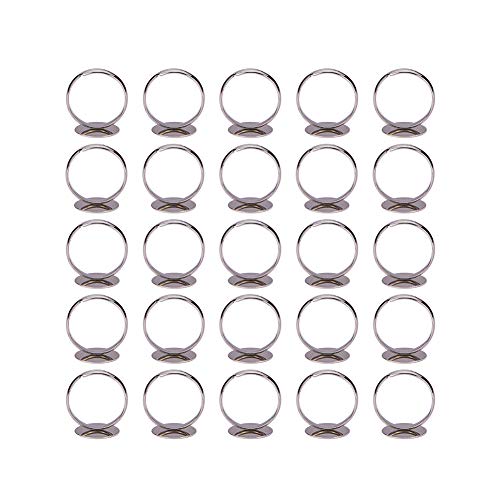 PandaHall 50 Stück Basisringe, verstellbar, Grundkomponenten aus Messing für die Schmuckgestaltung, Farbe Platin, Plakette 12 mm 14mm Platino#2