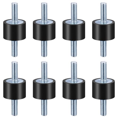 8 x M6 Gummi Stoßdämpfer Gummilager mit Schrauben, Gummipuffer Klimaanlage M6, Gummi Isolator Halterungen Silentblock Schwingungsdämpfer Gummidämpfer für Wasserpumpen Luftkompressoren(VV20*15 M6*18)