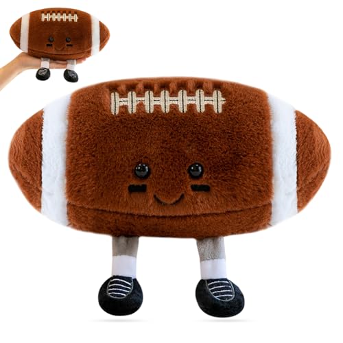 QNUOXEP Plüsch Rugby Spielzeug, 3D Plüsch Fußball Kissen, Rugby Plüschtier Spielzeug, Fußball Kissen Weich Flauschig,Cartoon Plush Doll,Plüsch Spielzeug-16cm