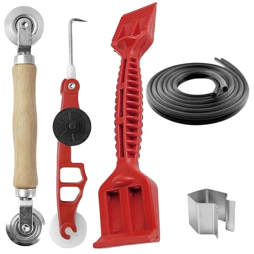 5 Stück Fensterschlitz Insektenschutz Montagewerkzeug, Hand Spline Roller Rollwerkzeug mit Nylonräder, Kederband 5 mm, Ersatzteile für Fliegengitter Zubehör, für Fenster Türen