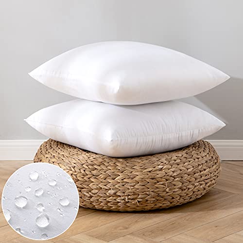 EMEMA 2er Set Kissen Wasserfest 45x45 cm Füllung Outdoor Wetterfest Kissenfüllung Innenkissen Sofakissen Kopfkissen Federkissen Zierkissen Füllkissen für Garten Couch Wohnzimmer Schlafzimmer Sofa