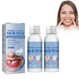 Thermal Forming Fake Teeth Provisorischer Zahnersatz Kunstharz Temporäre Zahnprothese 2 Stück Zahnersatzset für die temporäre Restauration fehlender und gebrochener Zähne