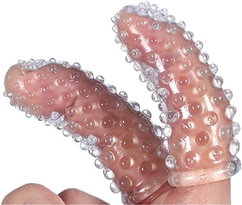 COOFINE Finger Sleeves Vibrator Zubehör, G-Punkt Klitoral Stimulator Finger Sleeve Soft Silikon Sex Spielzeug Stimulation für Frauen Vaginal Anal Sex für Paare (Clear)