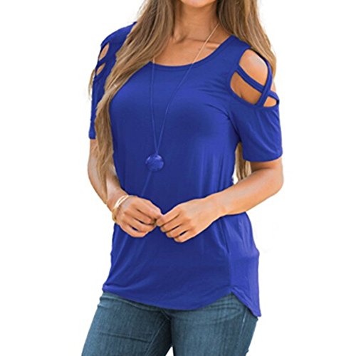 Generisch Damen Tshirt Kurzarm V/O Ausschnitt Oberteil Sommer Basic Shirt Bedrucktes Damen T-Shirt Damen Sport T-Shirt Tshirt Damen Elegant Festlich Sportoberteil Frauen Lang