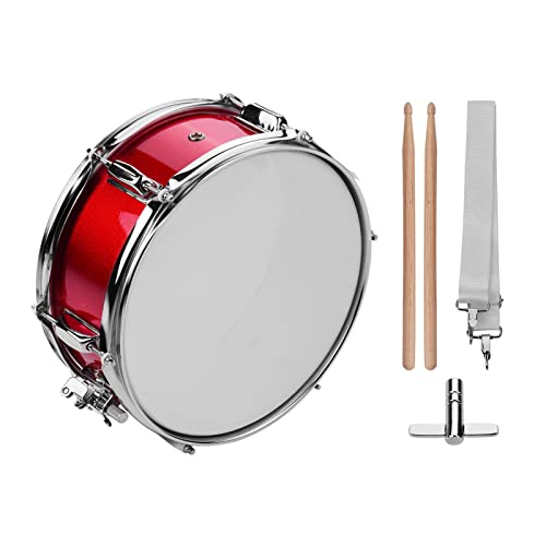 Snare Drum-Sunydog 12 zoll trommel,Snare Drum Head mit Drumsticks Schultergurt Drum Key für Schüler und Anfänger(Rot)