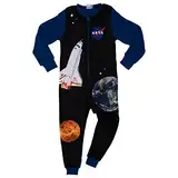 United Labels NASA Jumpsuit für Jungen, Blau Schwarz, 110-116, Overall lang, Schlafanzug Einteiler für Kinder